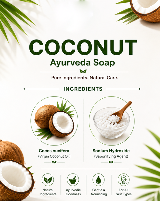 Coconut Ayurveda  soap (Pack of 4 soaps)