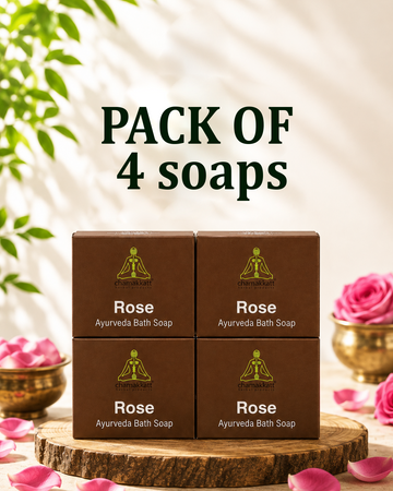 Rose ayurveda bath soap (pack of 4 soaps)